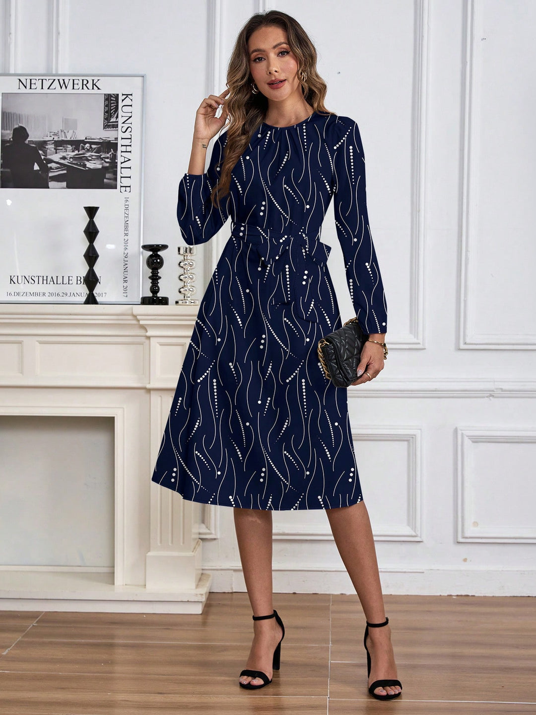 Rochie midi SHEIN, albastru