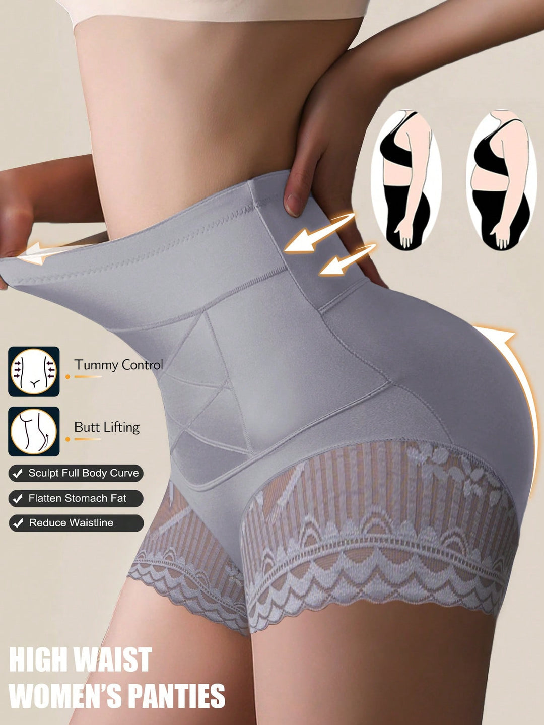 Lenjerie modelatoare SHEIN, gri