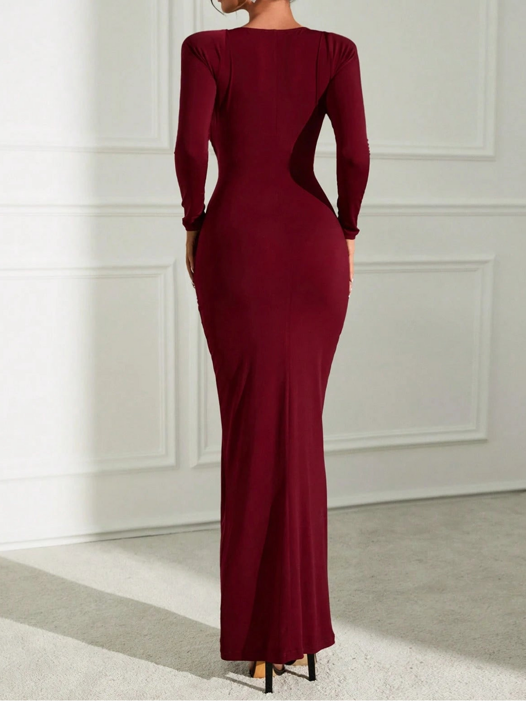 Shein maxi ruha, bordó