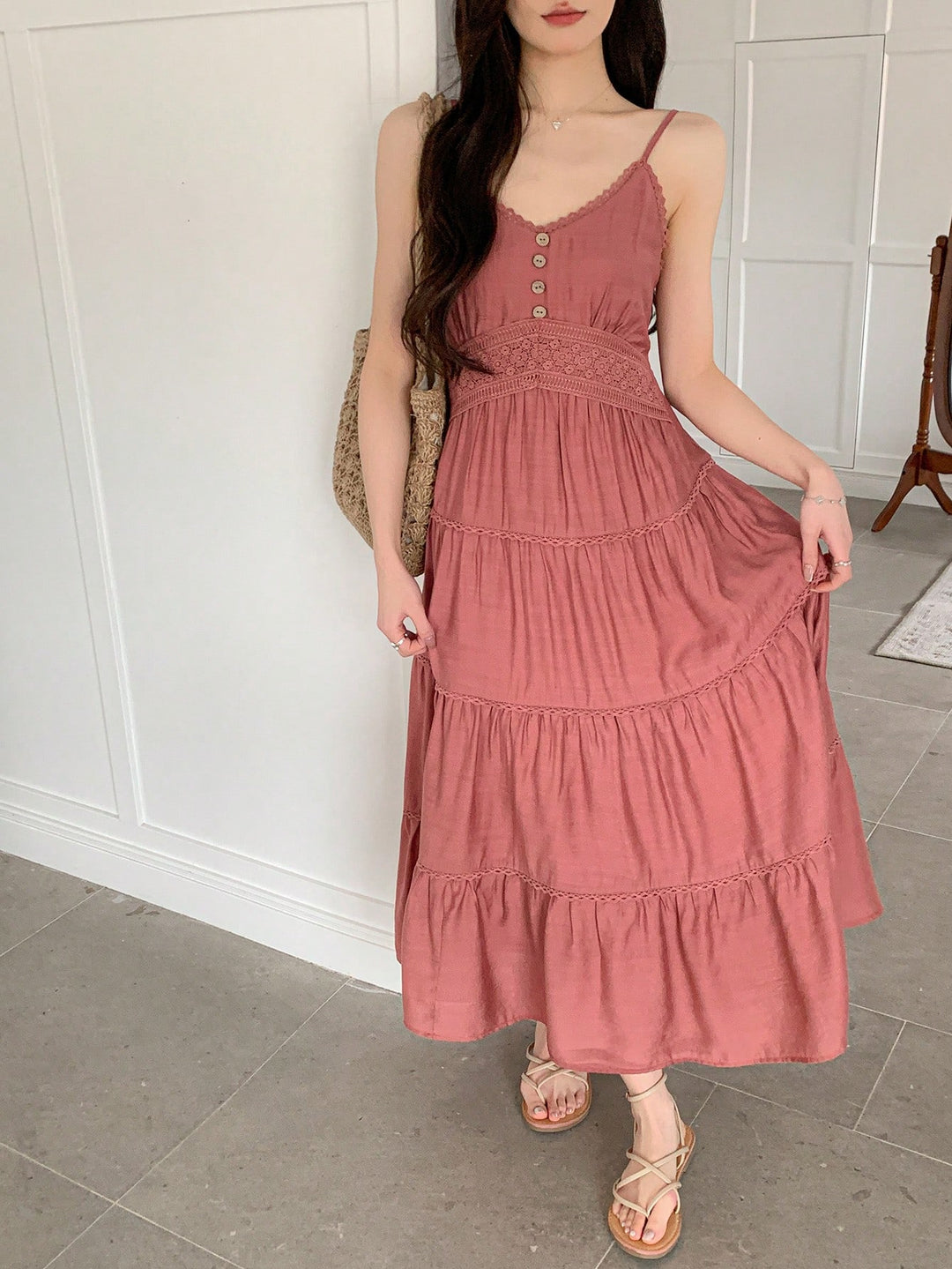 Rochie maxi SHEIN, roz