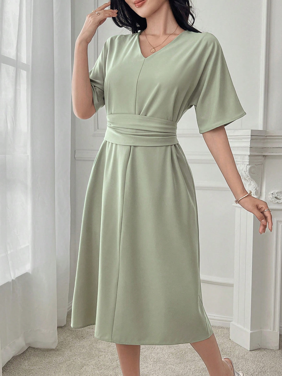 Rochie midi SHEIN, verde