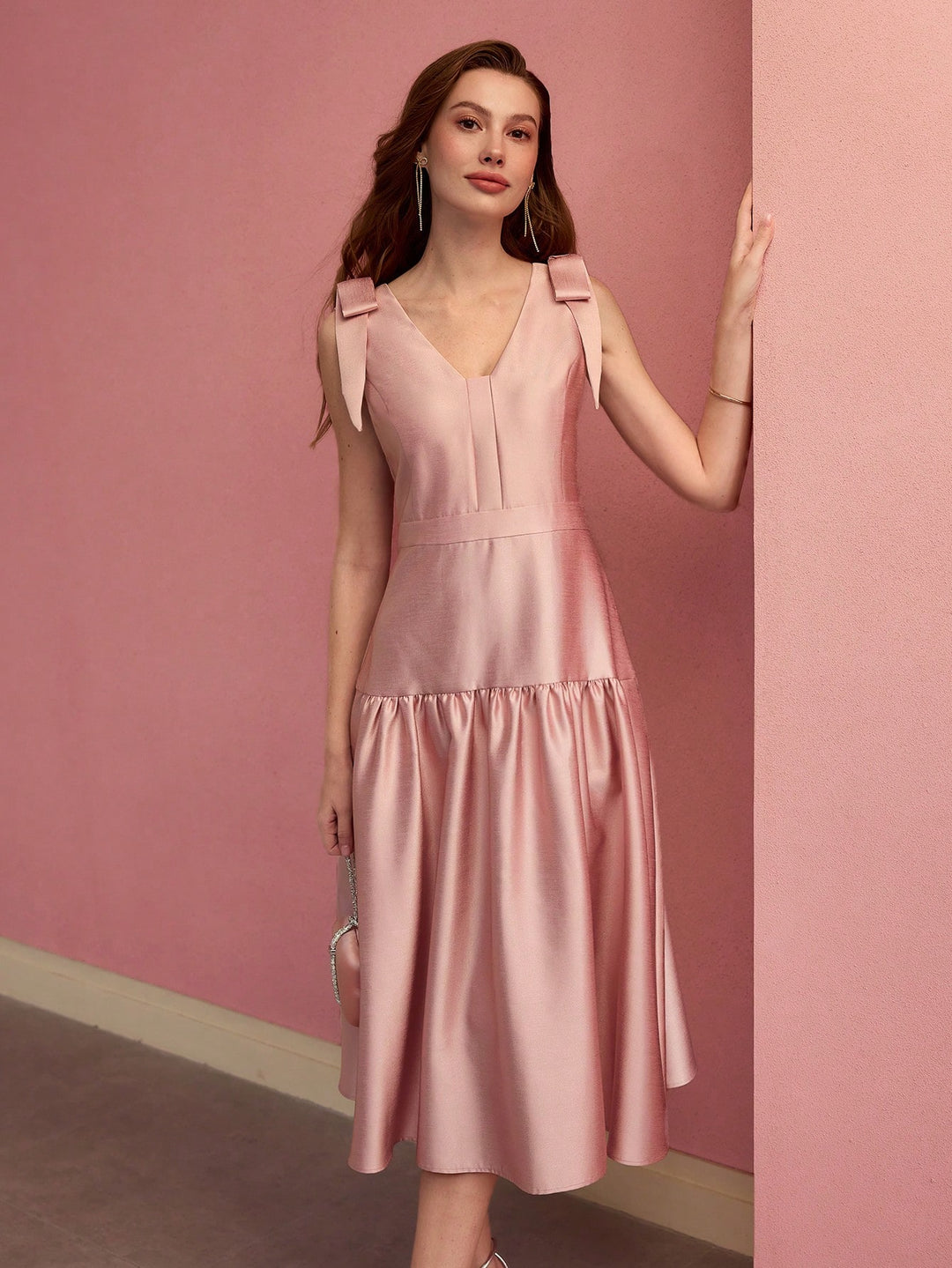 Rochie midi SHEIN, roz