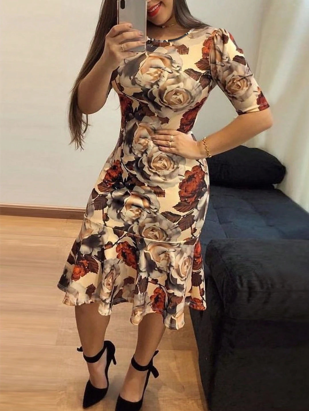 Rochie midi SHEIN, mix culori