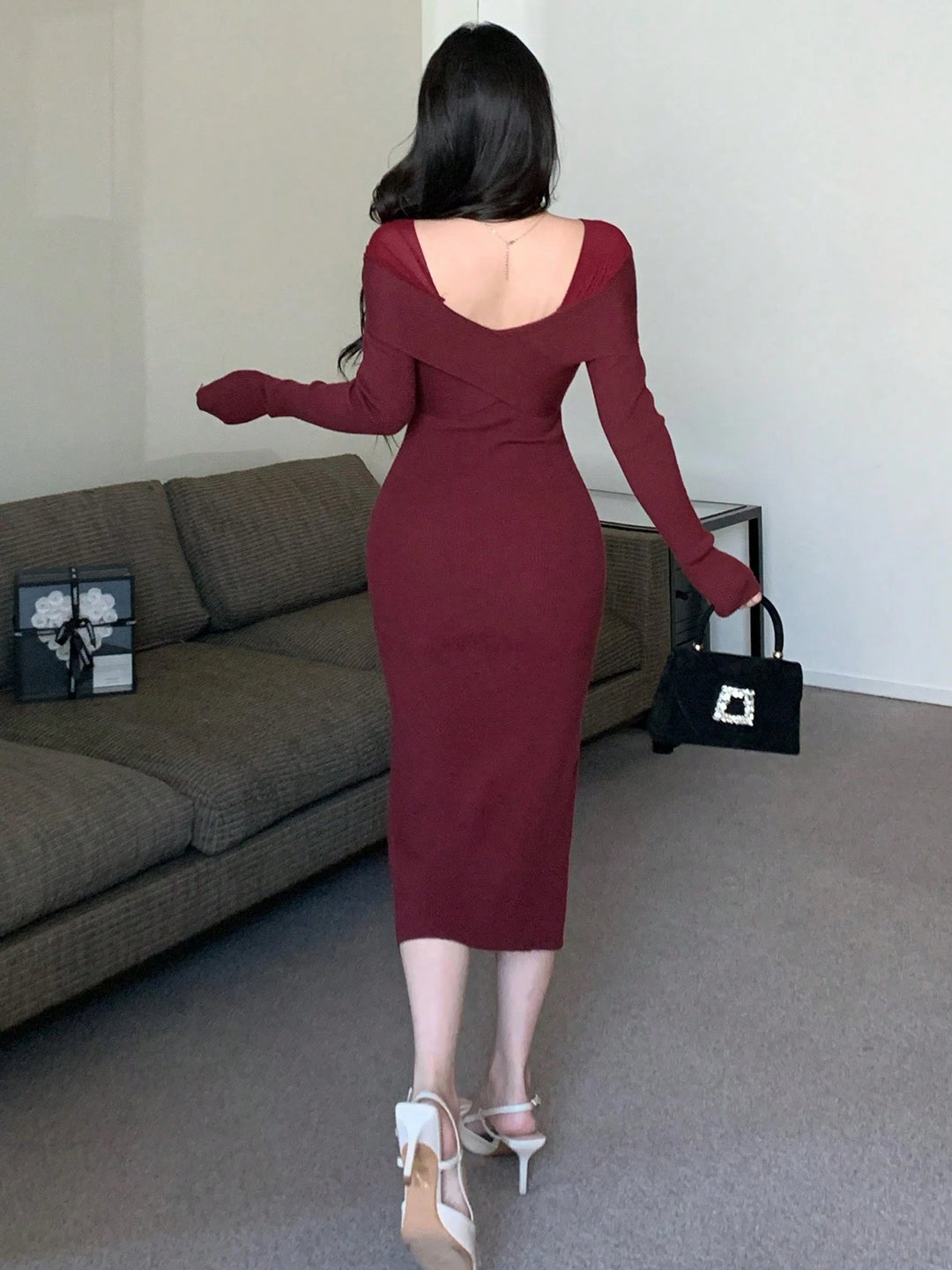 Rochie maxi Shein, vișiniu