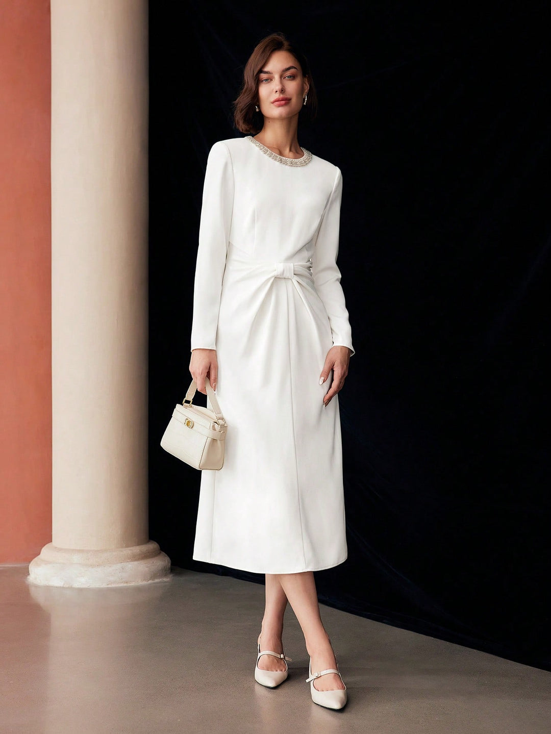 Rochie midi SHEIN, alb