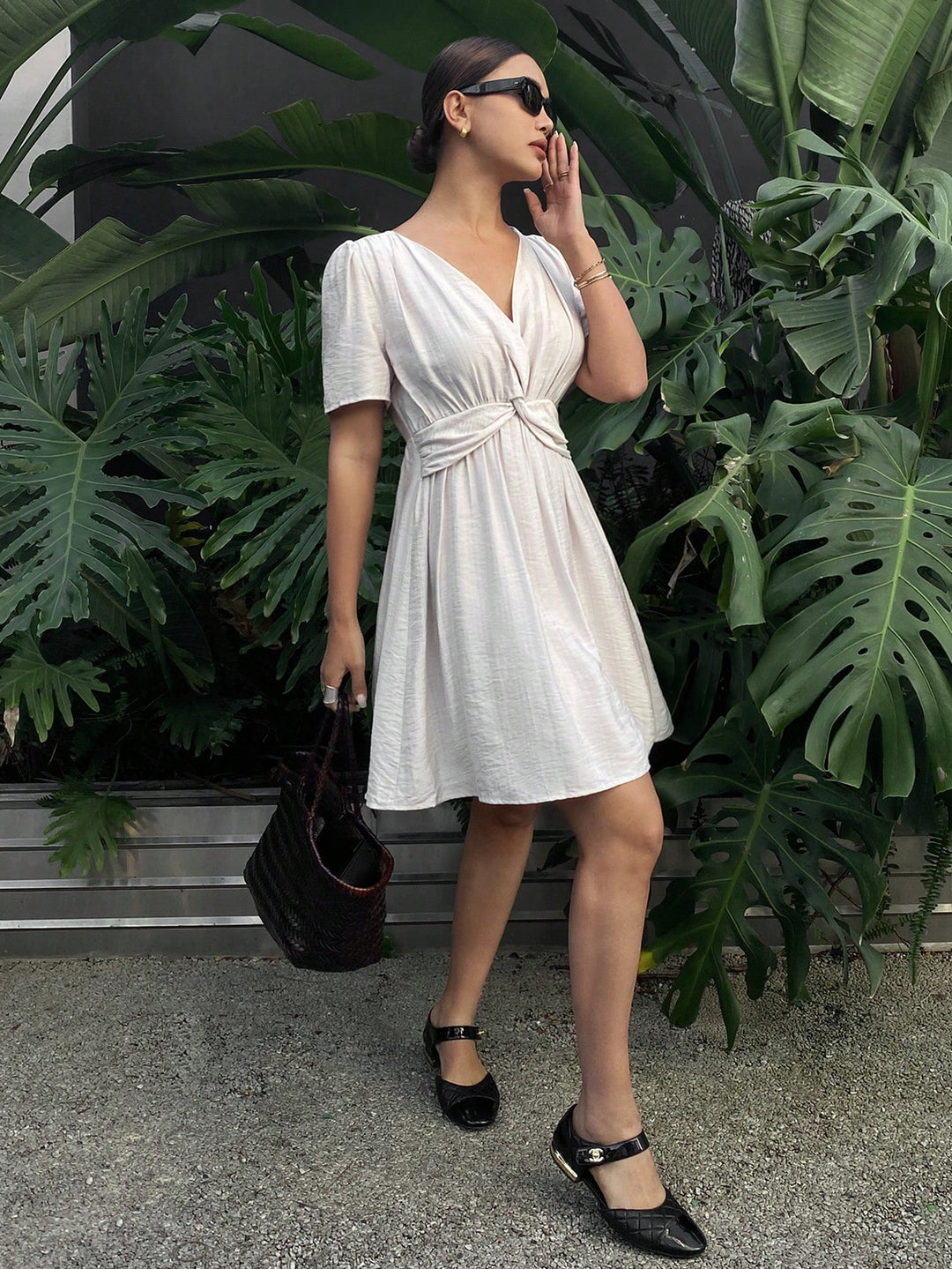SHEIN mini ruha, bézs