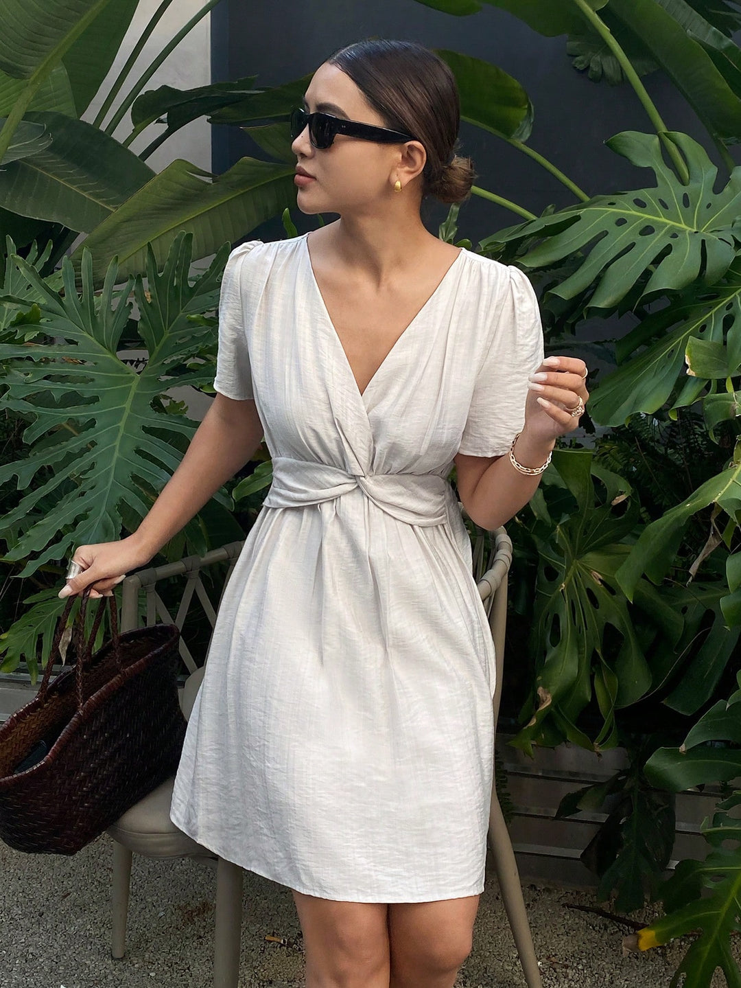 SHEIN mini ruha, bézs