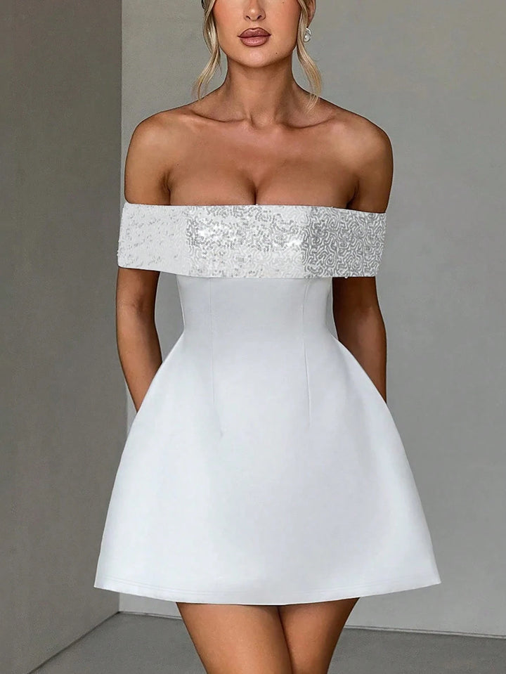 Rochie mini SHEIN, alb