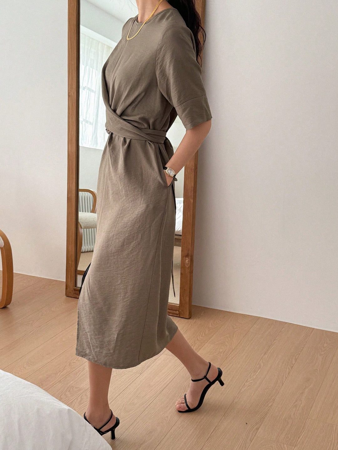 Rochie maxi SHEIN, maro