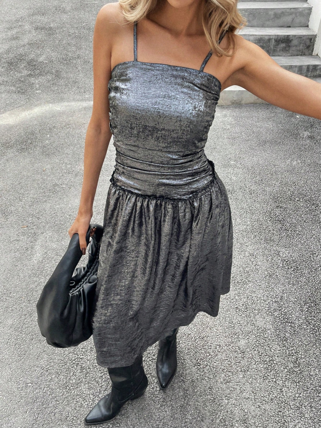 Rochie midi SHEIN, argintiu