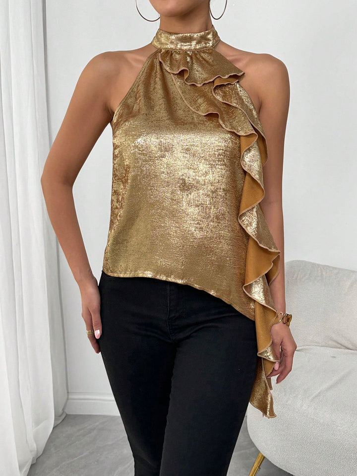 Bluza fără mâneci SHEIN, auriu