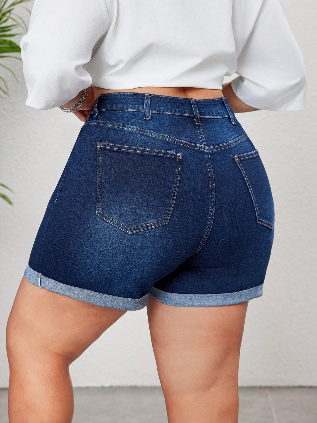 Pantaloni scurți SHEIN, albastru