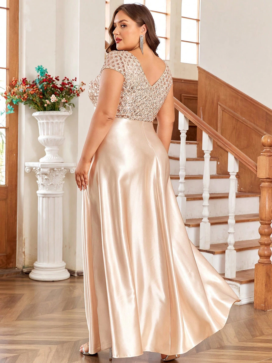 Rochie de ocazie SHEIN, bej