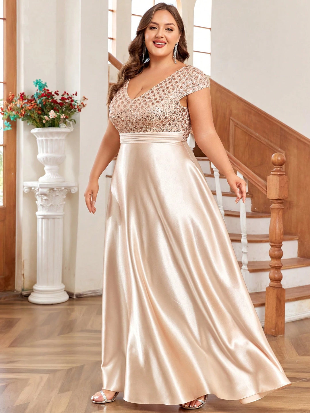 Rochie de ocazie SHEIN, bej