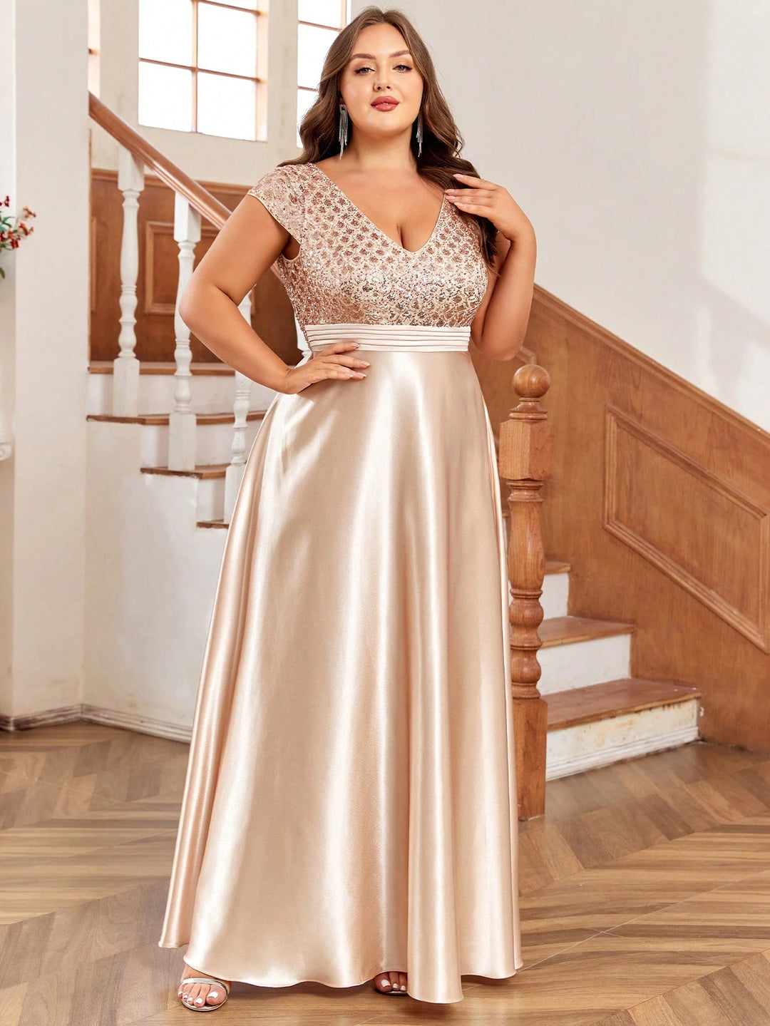 Rochie de ocazie SHEIN, bej