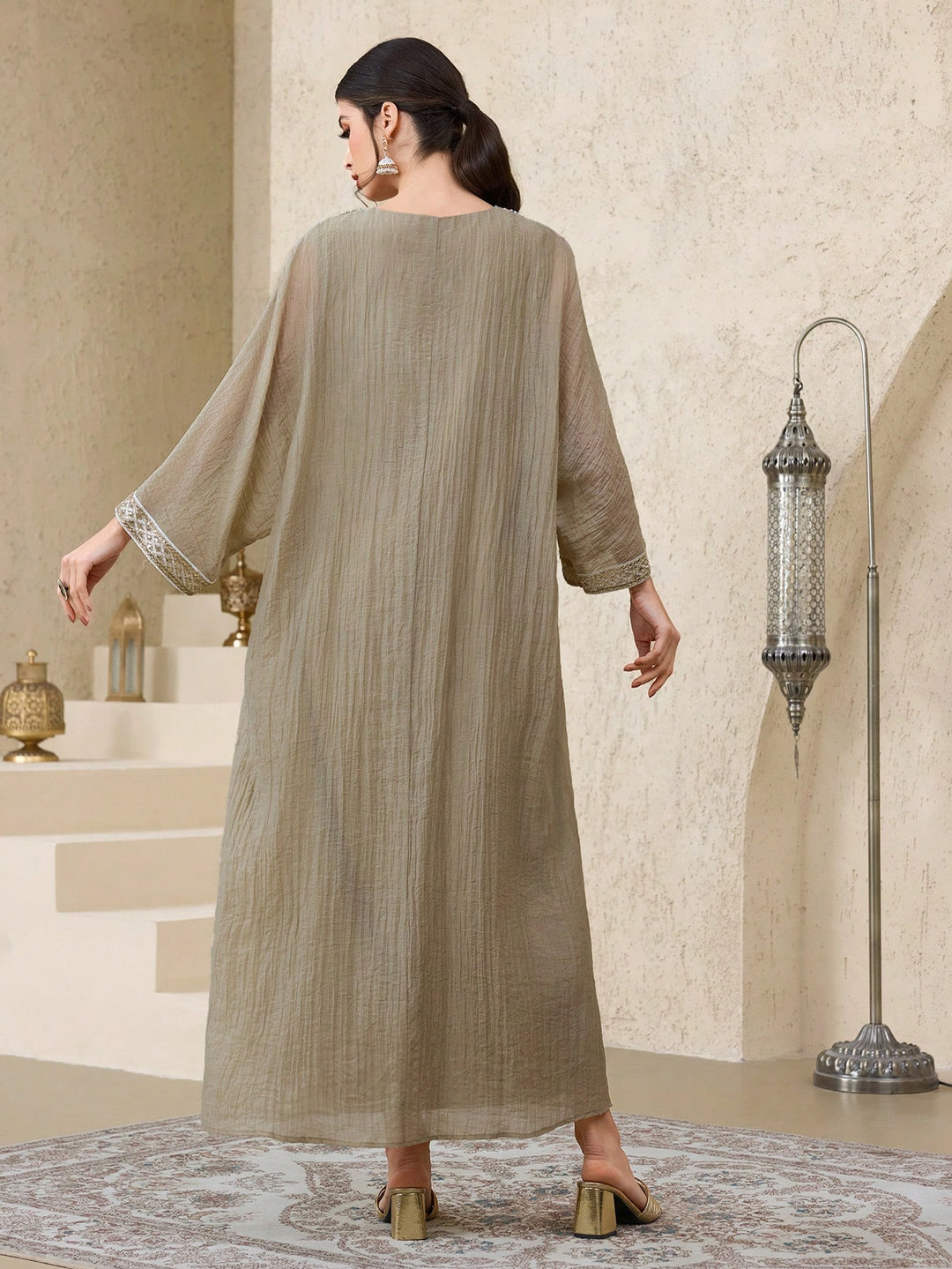 Rochie maxi SHEIN, bej