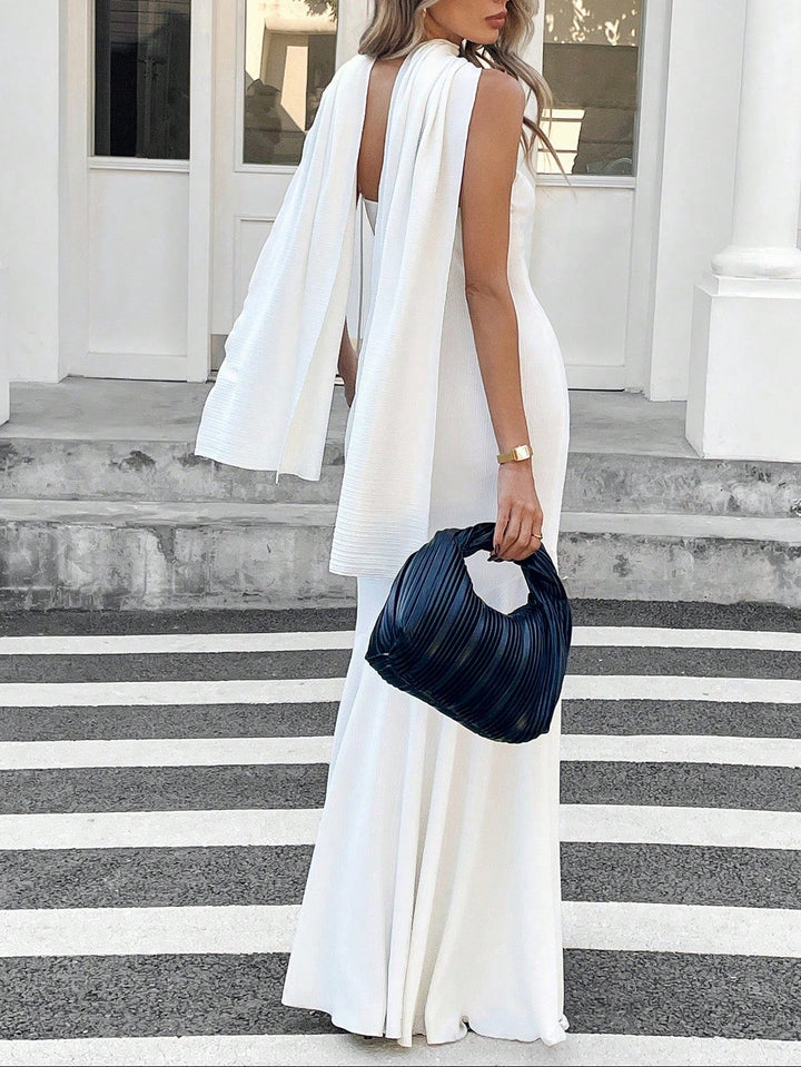 Set rochie și eșarfă SHEIN, alb