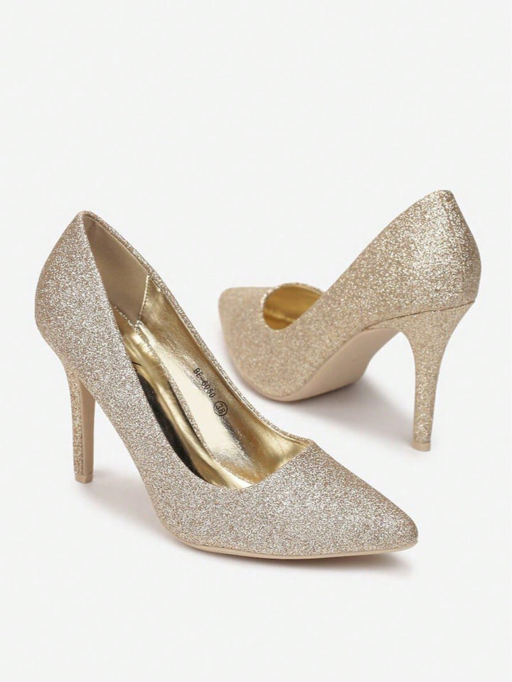 Pantofi cu toc SHEIN, auriu