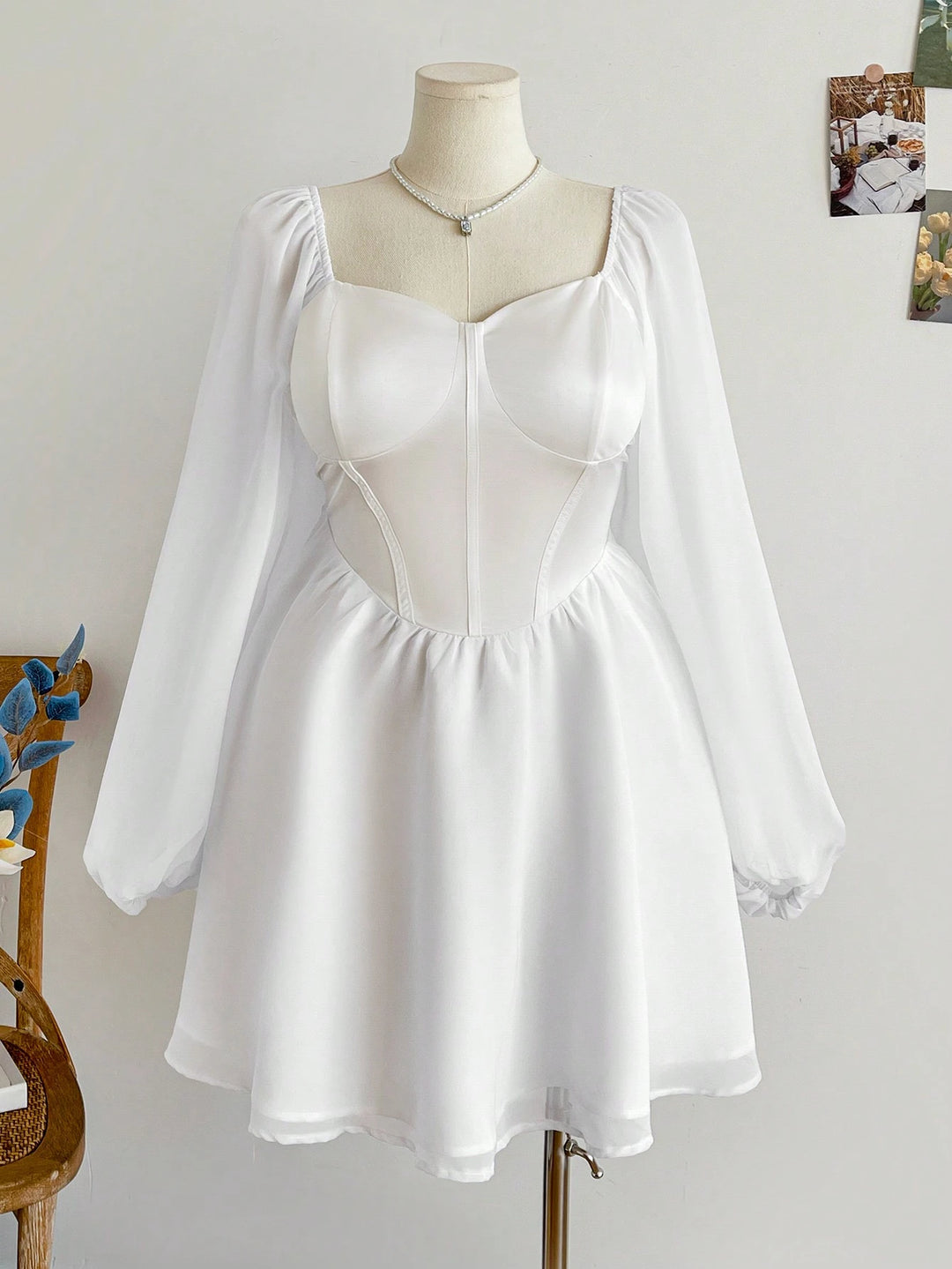 Rochie mini SHEIN, alb
