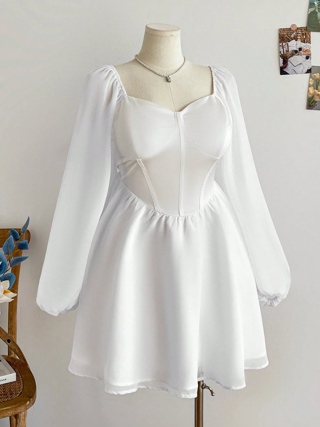 Rochie mini SHEIN, alb