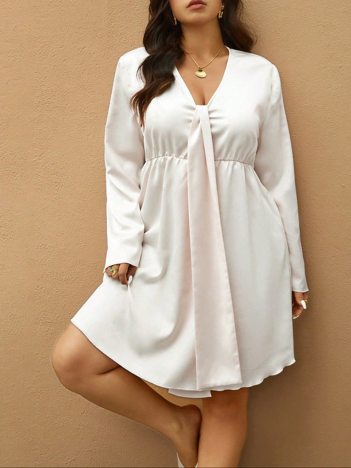 Rochie mini Shein Curve+, crem