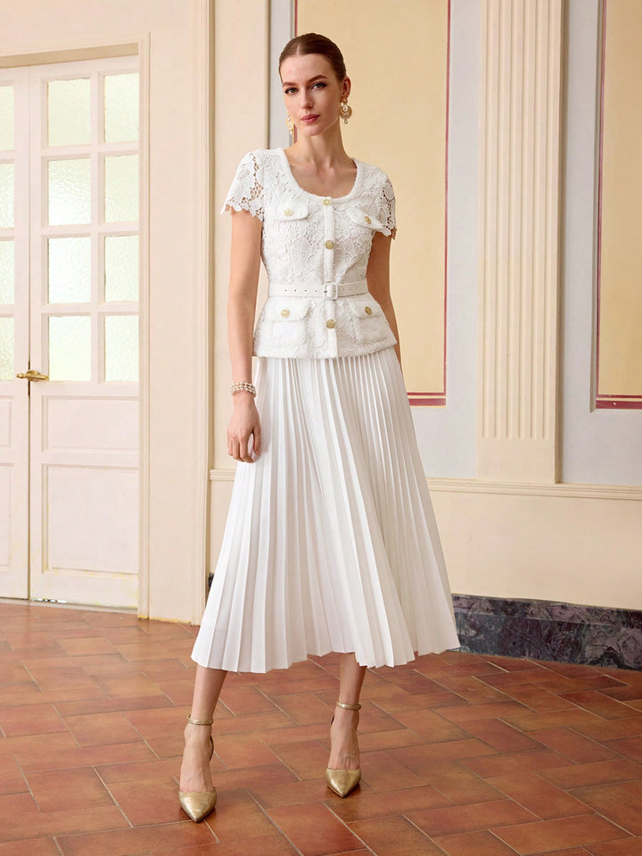 Rochie midi SHEIN, alb