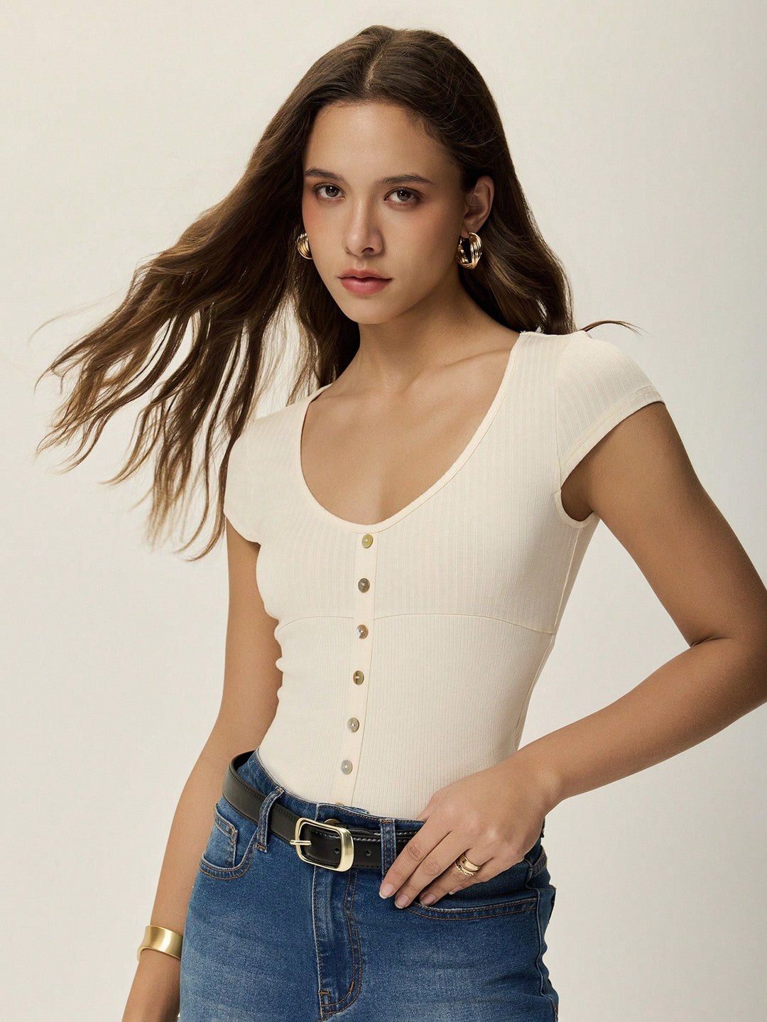 Tricou SHEIN, bej