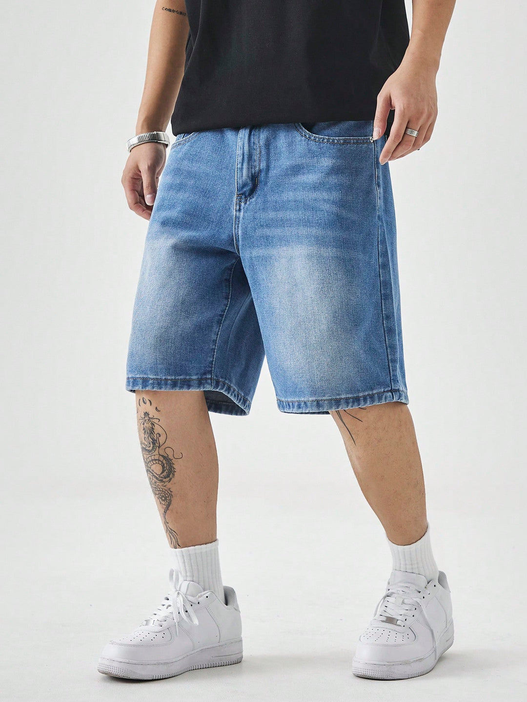 Pantaloni scurți de blugi SHEIN, albastru