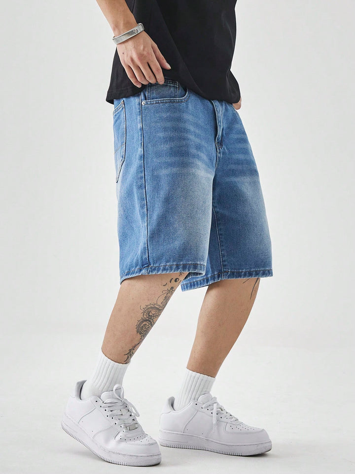 Pantaloni scurți de blugi SHEIN, albastru