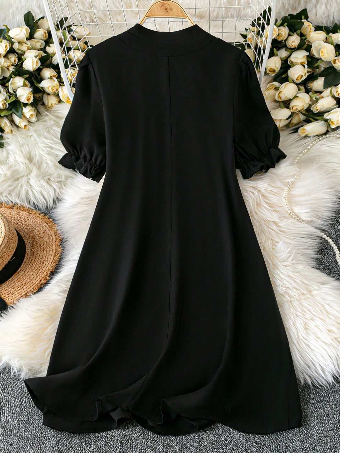 Shein Curve+ miniruha, fekete