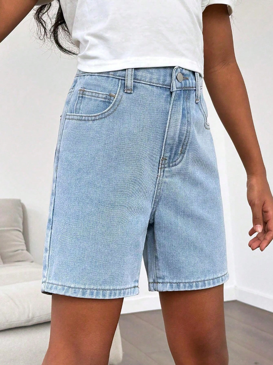 Pantaloni scurți SHEIN, albastru