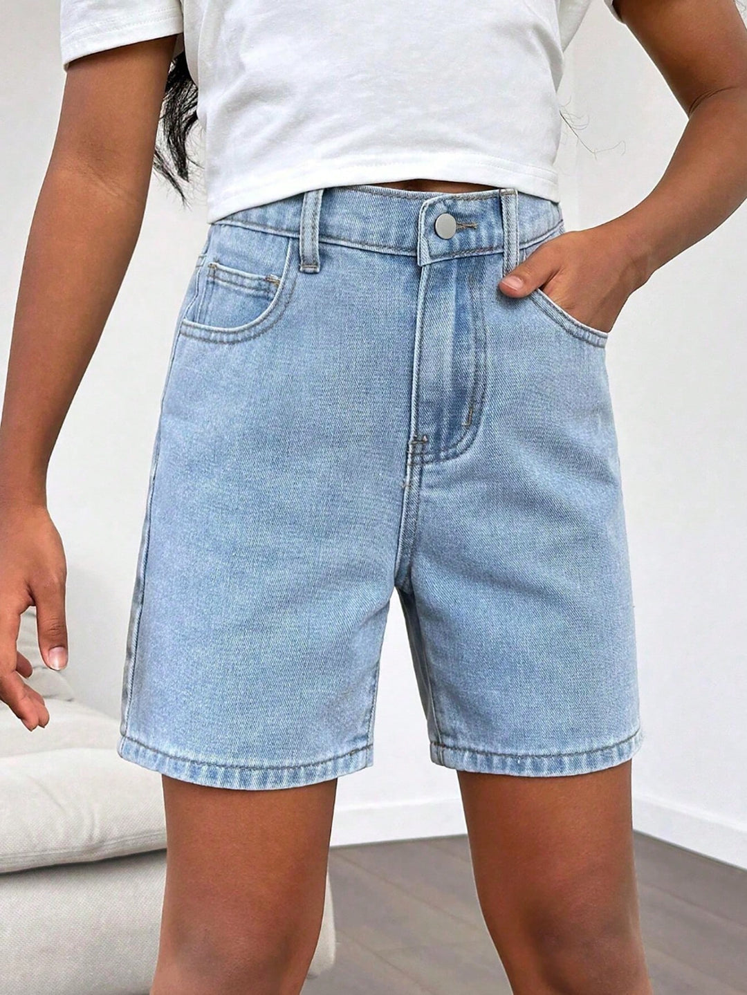 Pantaloni scurți SHEIN, albastru