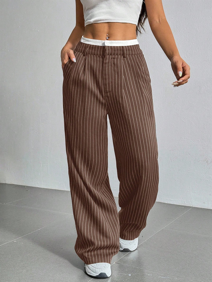 Pantaloni SHEIN, maro