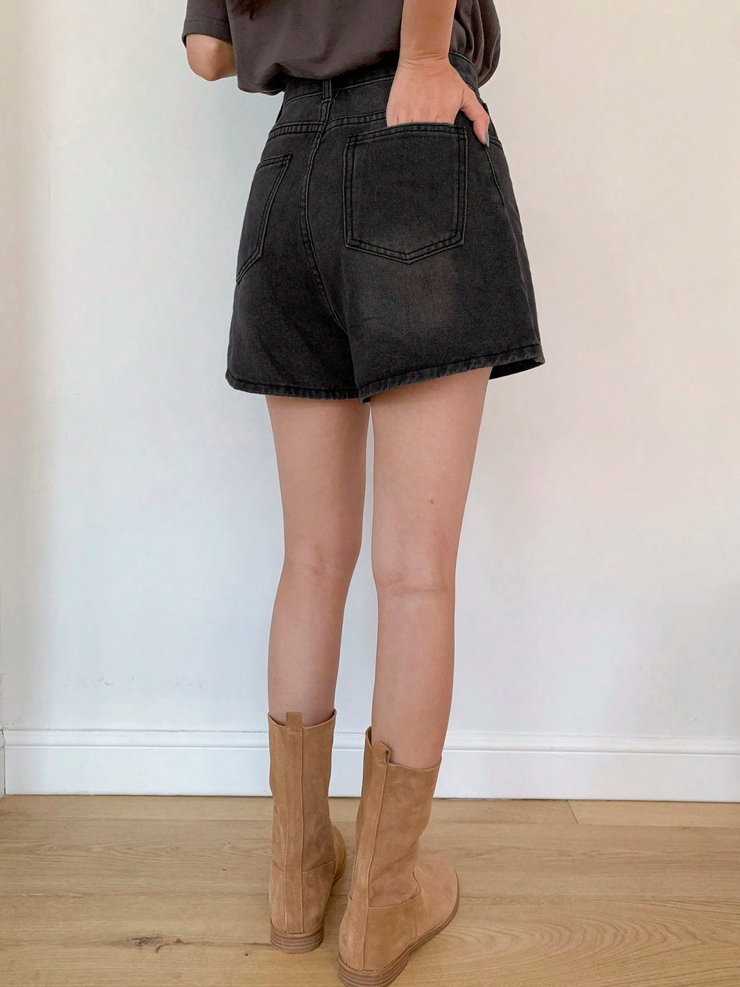 Pantaloni scurți de blugi, negru