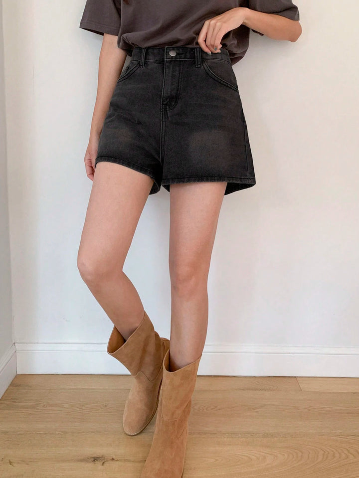 Pantaloni scurți de blugi, negru