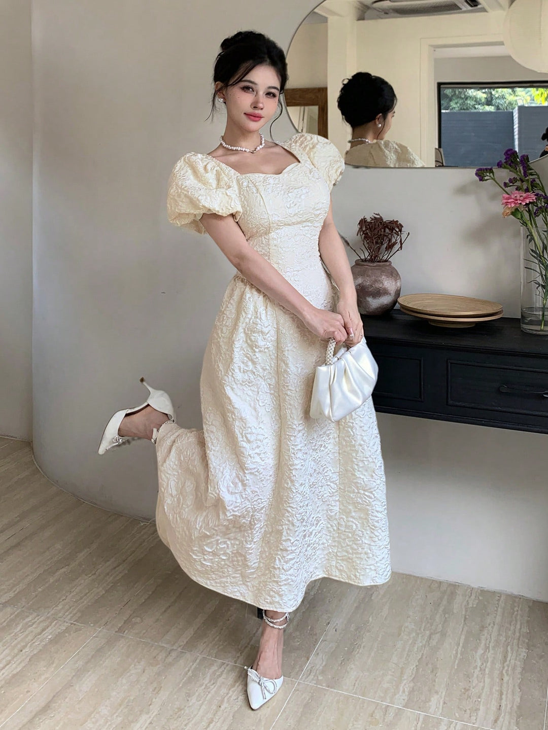 Rochie midi SHEIN, bej