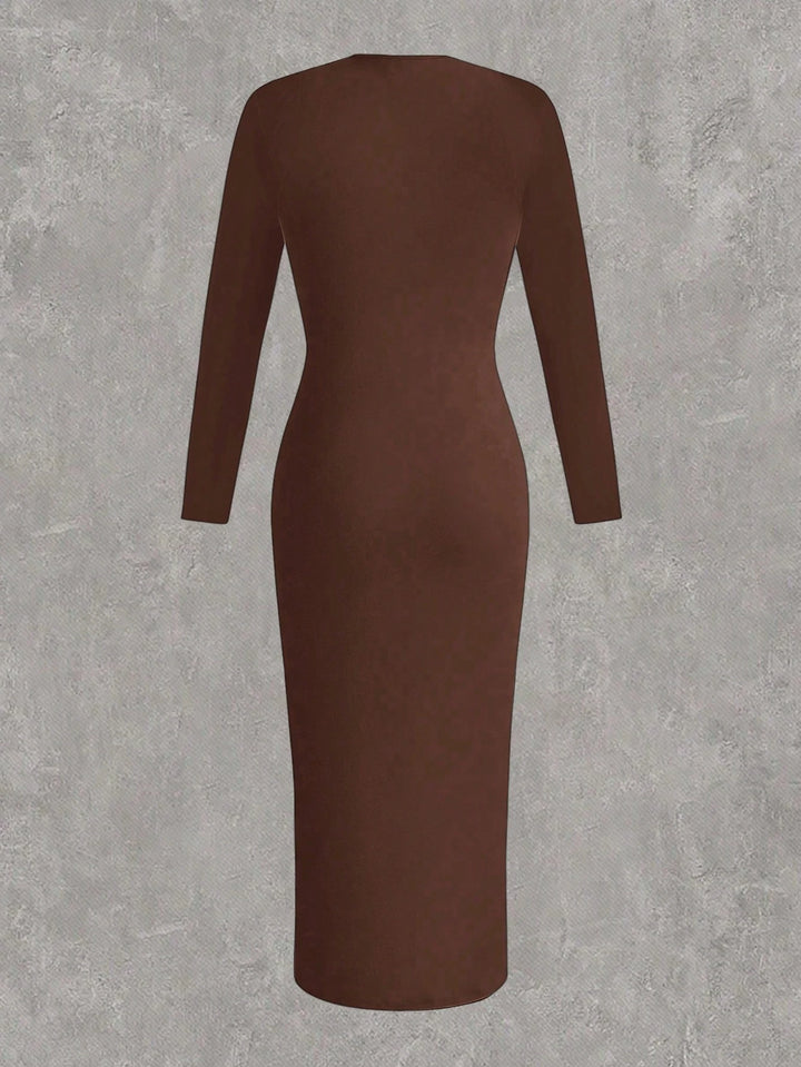 Rochie midi SHEIN, maro