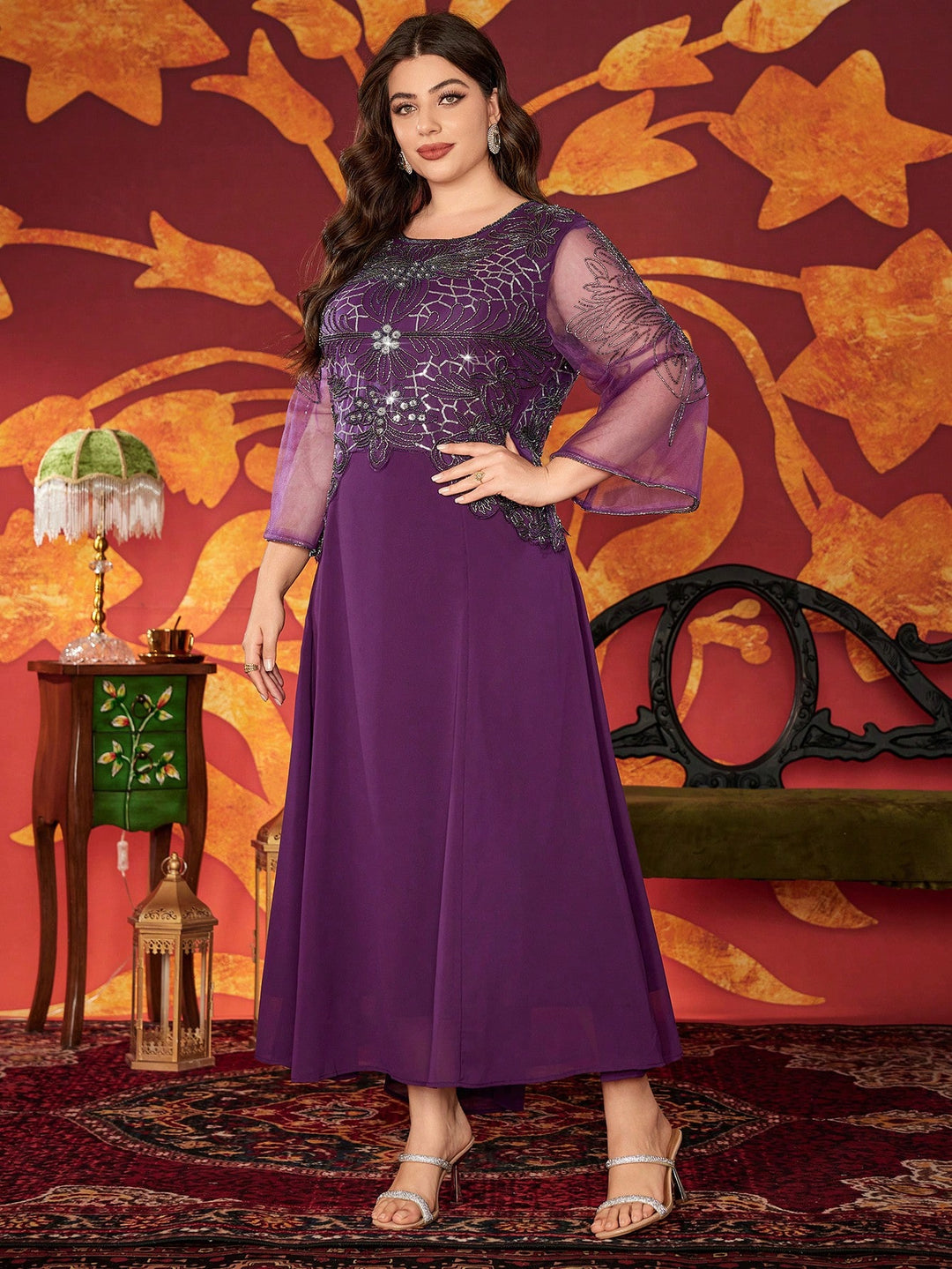 Rochie de ocazie SHEIN, mov