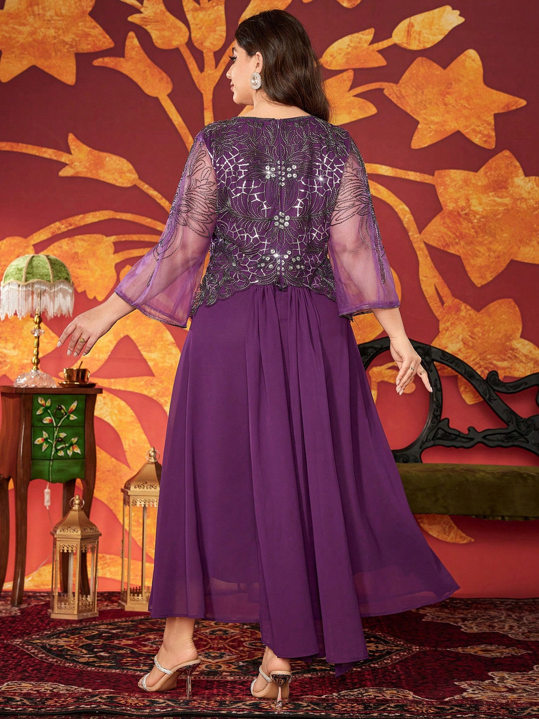 Rochie de ocazie SHEIN, mov