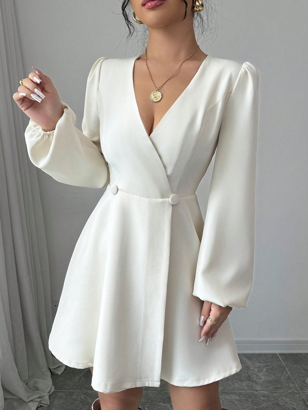 SHEIN bézs miniruha