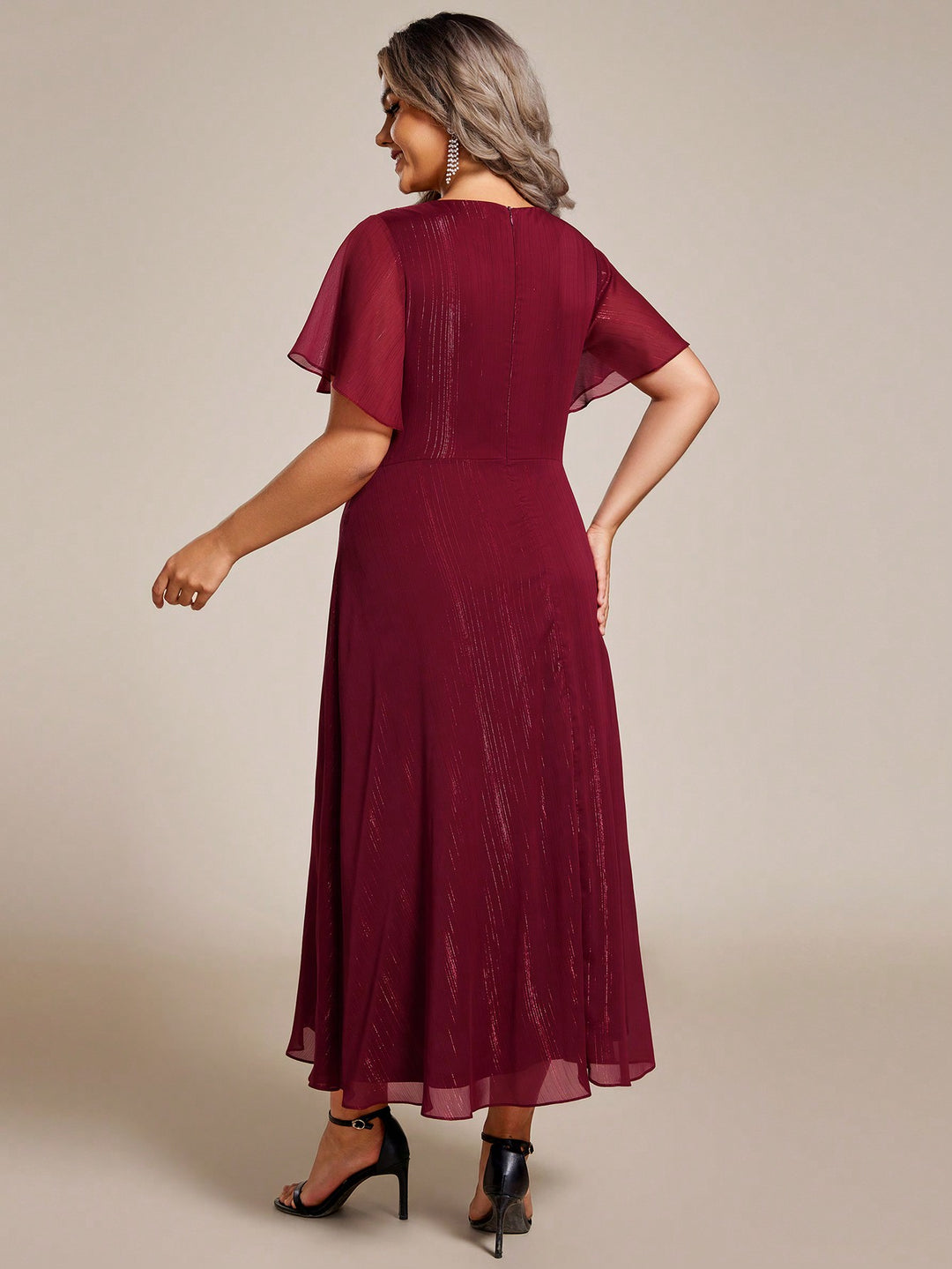 SHEIN maxi ruha, bordó