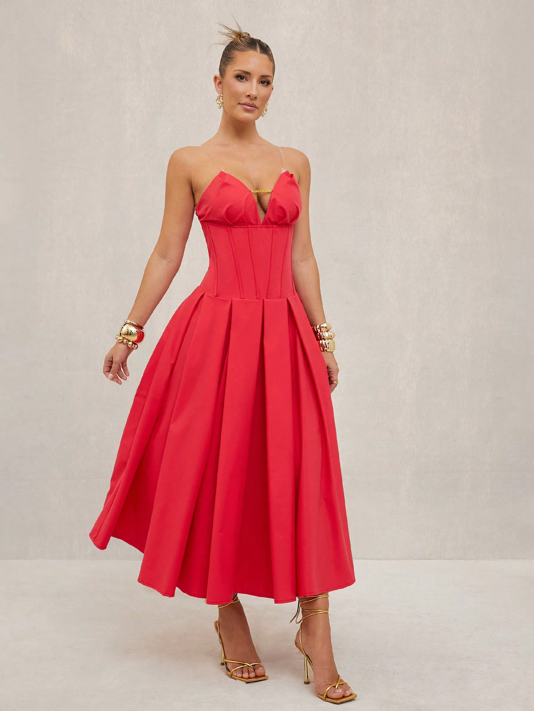 SHEIN maxi ruha, piros