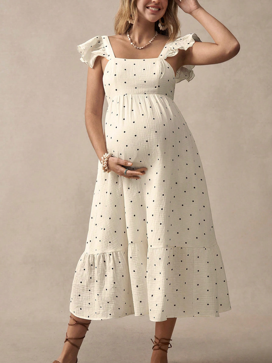 Rochie midi Shein, crem