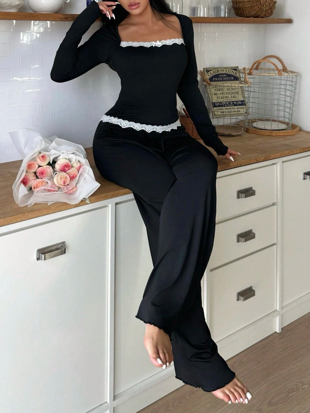 Compleu pijamale, negru
