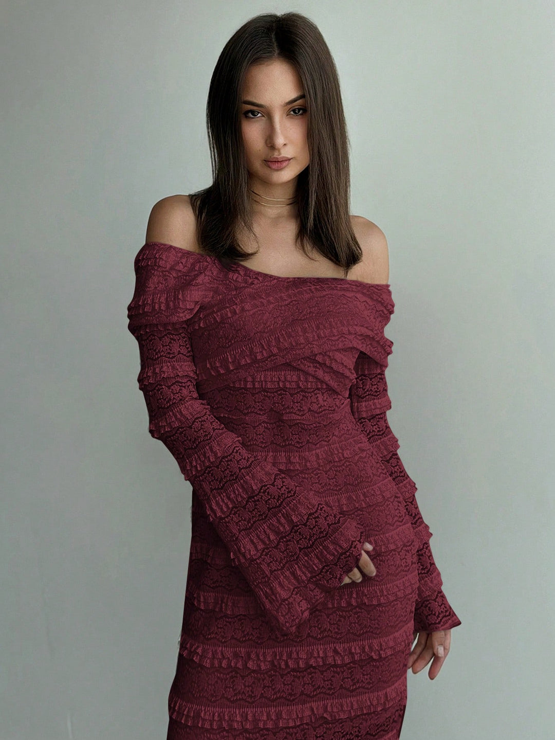Rochie maxi SHEIN, vișiniu