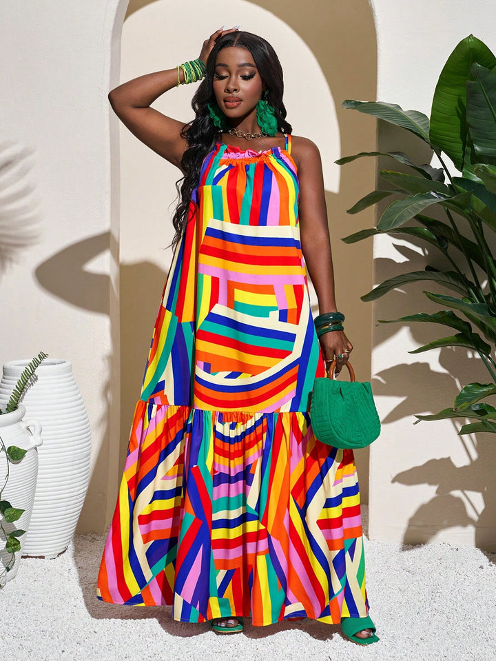 Rochie maxi SHEIN, mix culori