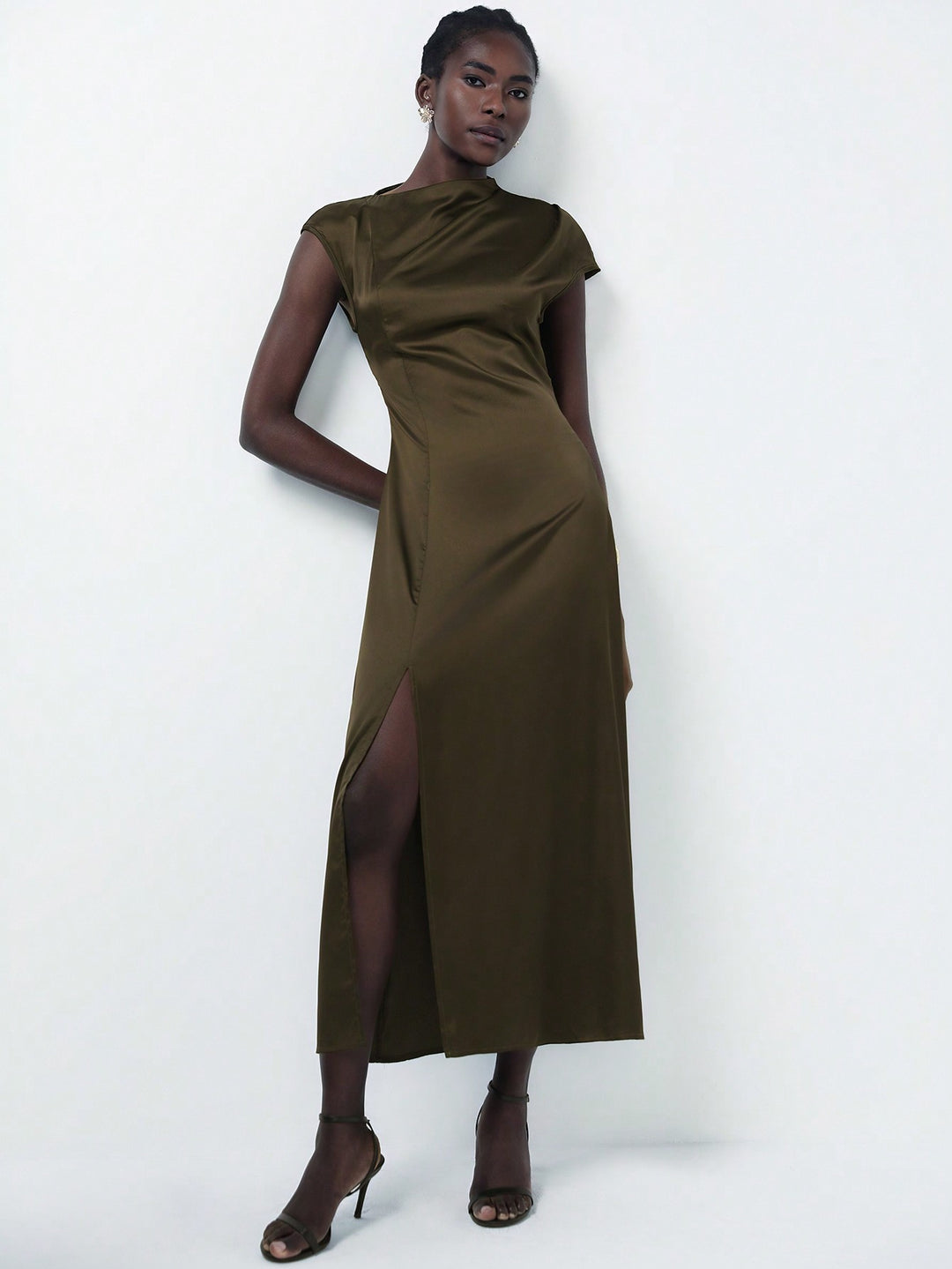 Rochie maxi SHEIN, kaki