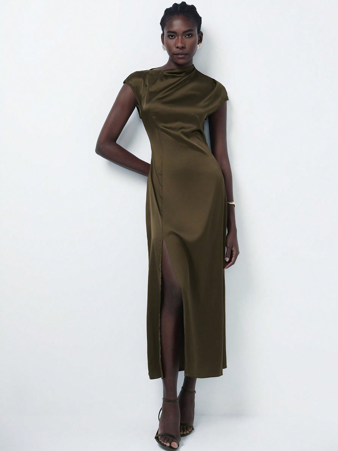 Rochie maxi SHEIN, kaki
