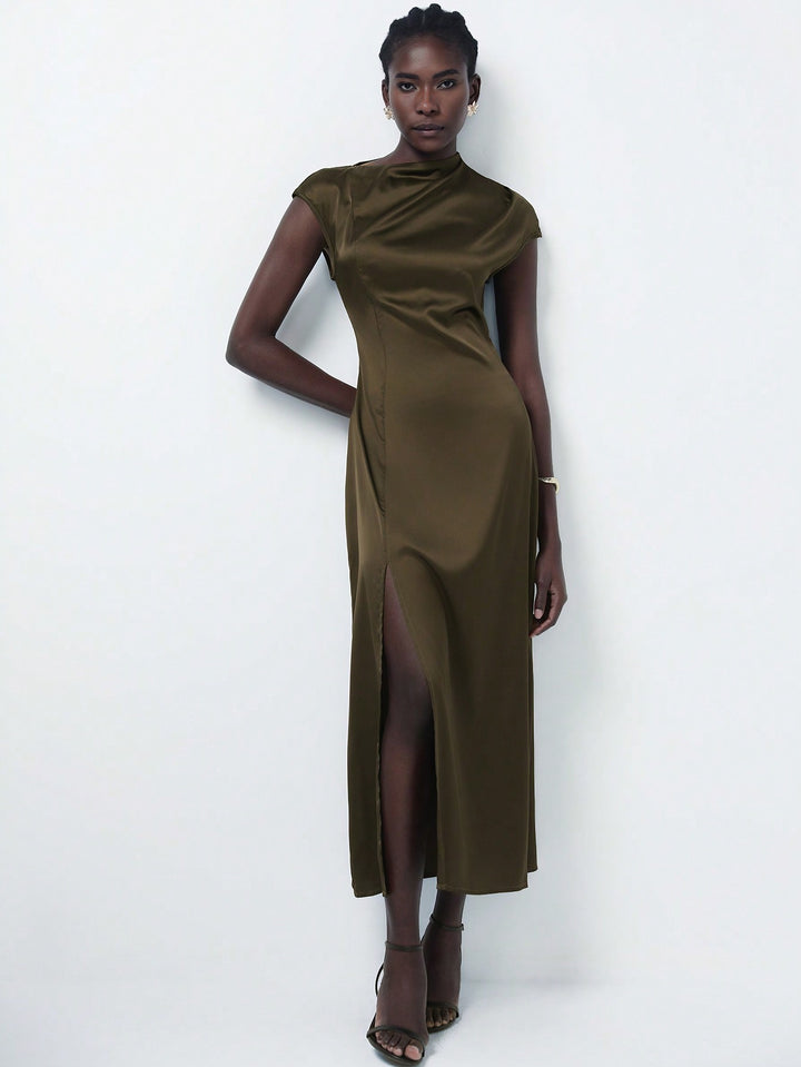 Rochie maxi SHEIN, kaki