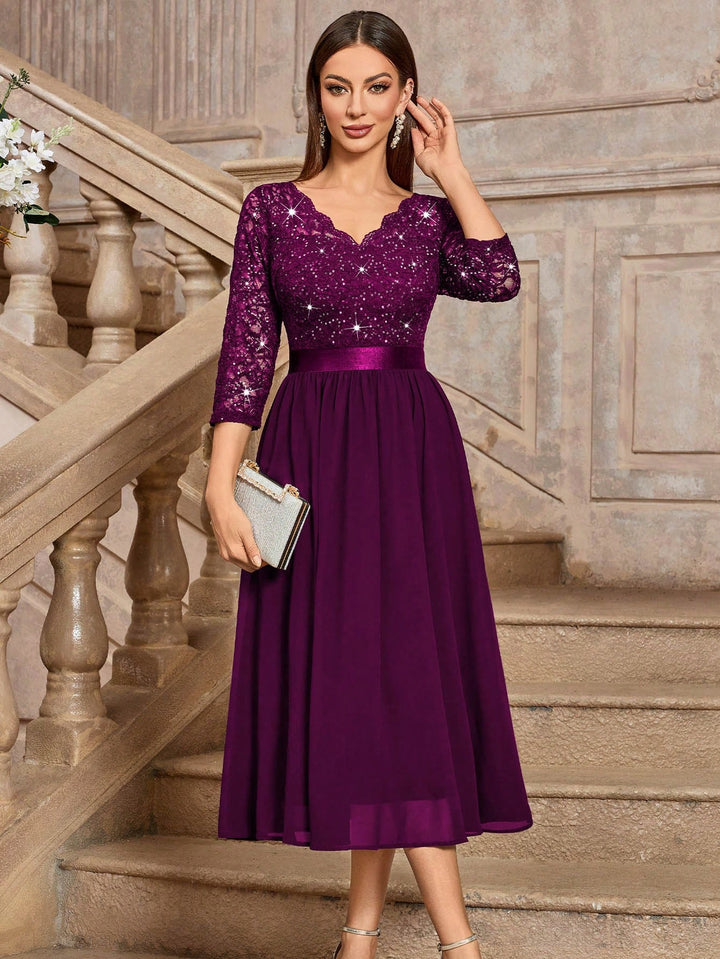 Rochie midi SHEIN, vișiniu
